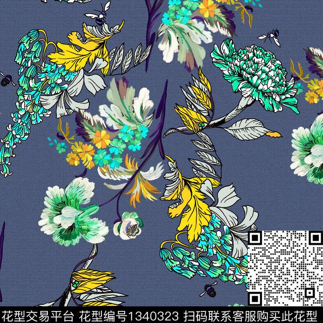 200704-01.jpg - 1340323 - 肌理 花卉 大牌风 - 数码印花花型 － 女装花型设计 － 瓦栏
