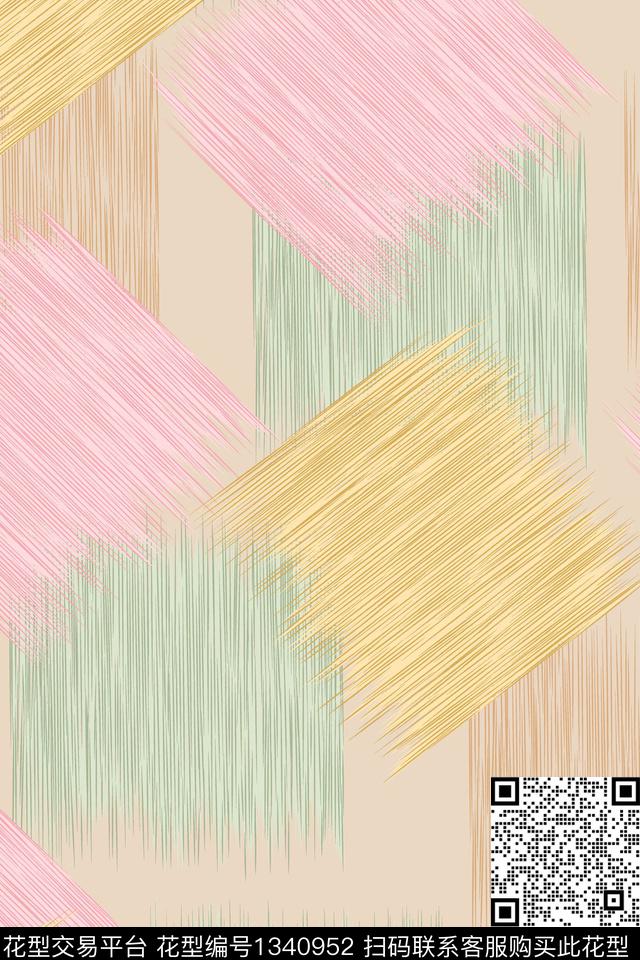 016a.jpg - 1340952 - 大牌风 抽象 - 传统印花花型 － 女装花型设计 － 瓦栏