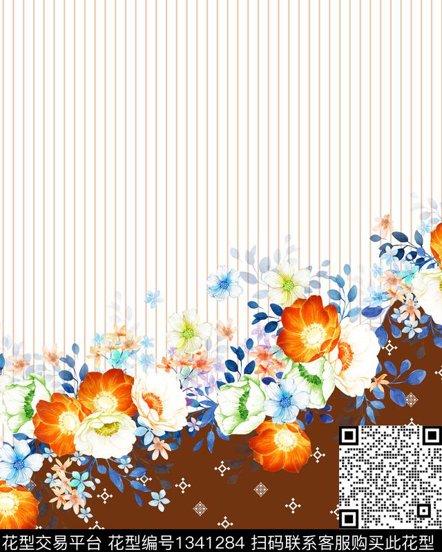 定位花女装定位花女装数码印花花型下载（图片编号: 1341284） - 瓦栏（Walan）