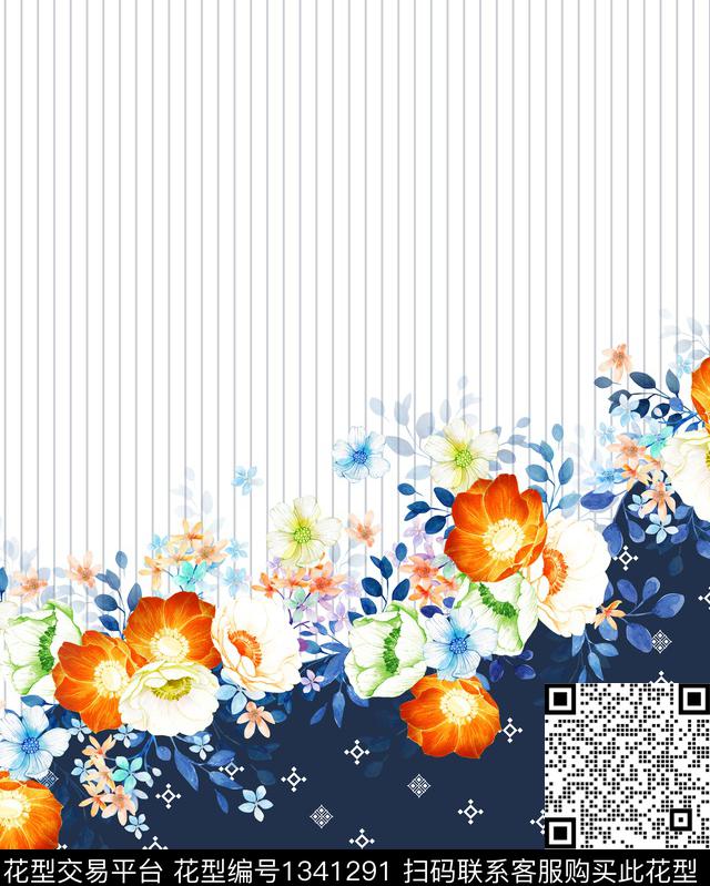 定位花女装定位花女装数码印花花型下载（图片编号: 1341291） - 瓦栏（Walan）