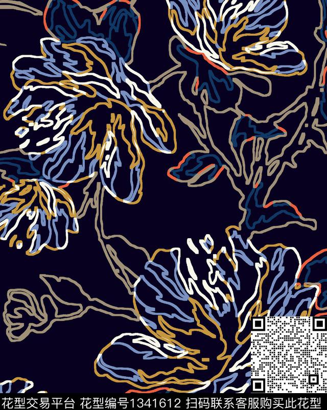 WL-20200708-8.jpg - 1341612 - 几何 女装 抽象 - 传统印花花型 － 女装花型设计 － 瓦栏