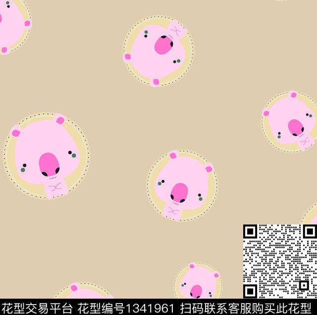 200709-08.jpg - 1341961 - 圆形 卡通动物 波点 - 传统印花花型 － 女装花型设计 － 瓦栏
