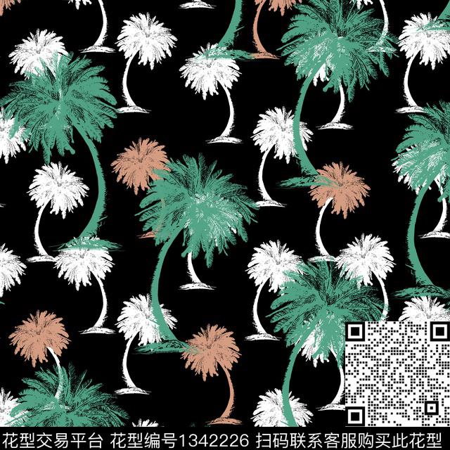20200710-2.jpg - 1342226 - 几何 纸印花 椰子树 - 传统印花花型 － 女装花型设计 － 瓦栏