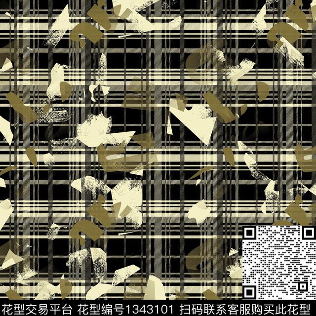 20200714-5.jpg - 1343101 - 纸印花 几何 抽象男装 - 传统印花花型 － 男装花型设计 － 瓦栏