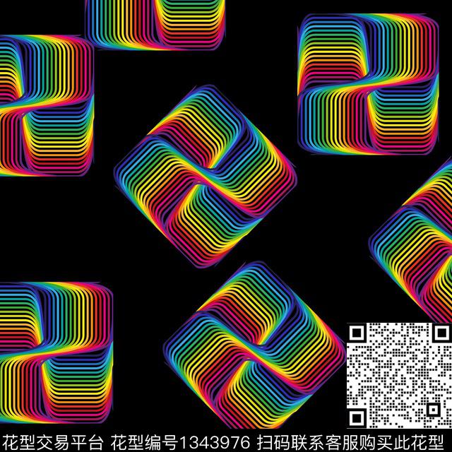 渐变休闲彩虹传统印花花型下载（图片编号: 1343976） - 瓦栏（Walan）