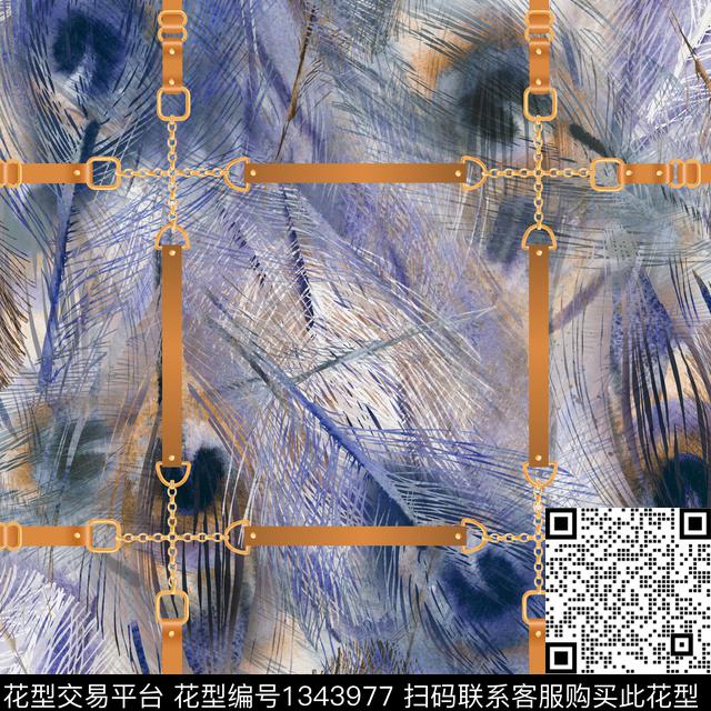 肌理链条抽象男装数码印花花型下载（图片编号: 1343977） - 瓦栏（Walan）