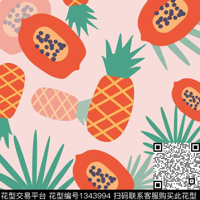 水果植物休闲传统印花花型下载（图片编号: 1343994） - 瓦栏（Walan）
