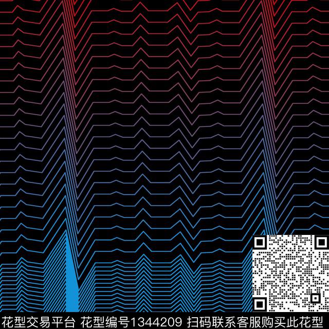 线条渐变科技传统印花花型下载（图片编号: 1344209） - 瓦栏（Walan）