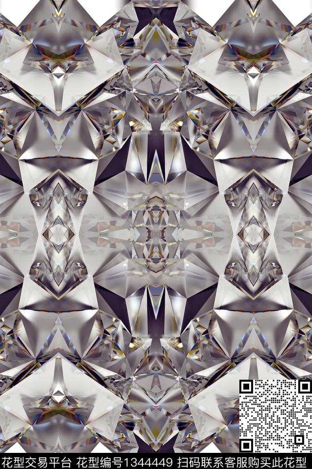 钻石4.jpg - 1344449 - 时尚 珠宝宝石 大牌风 - 数码印花花型 － 女装花型设计 － 瓦栏
