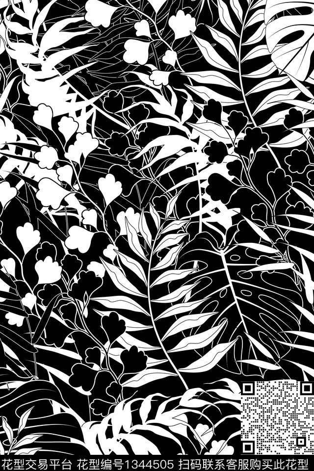 2020-07-19.jpg - 1344505 - 热带花型 植物 绿植树叶 - 传统印花花型 － 男装花型设计 － 瓦栏