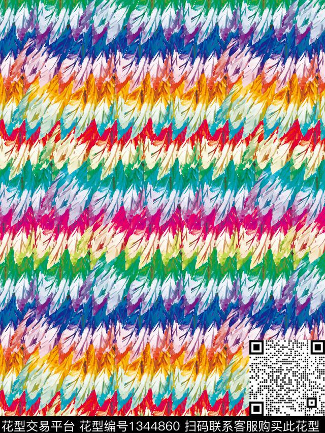 大牌风几何抽象数码印花花型下载（图片编号: 1344860） - 瓦栏（Walan）
