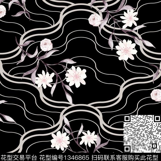 ASMYSJ0169.jpg - 1346865 - 绿植树叶 数码花型 花卉 - 数码印花花型 － 女装花型设计 － 瓦栏