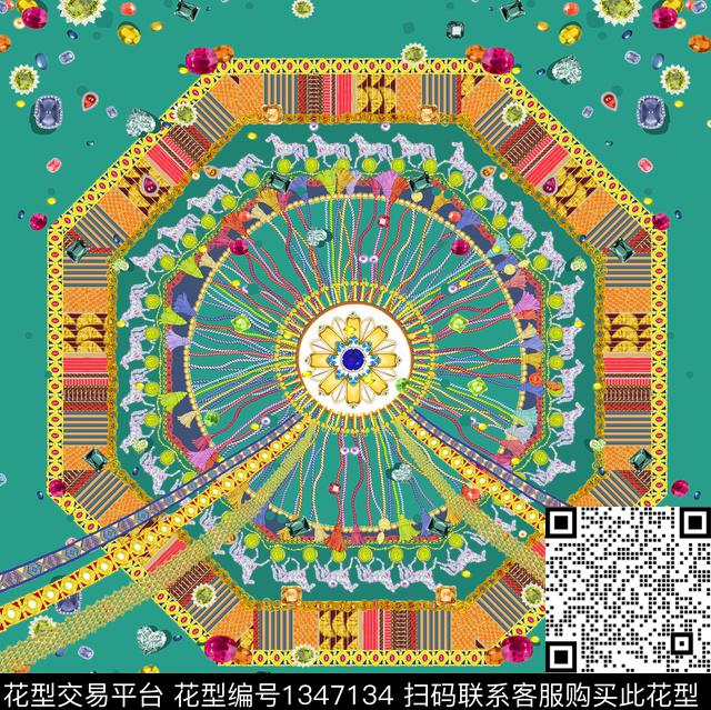HERMES珠宝宝石数码花型数码印花花型下载（图片编号: 1347134） - 瓦栏（Walan）