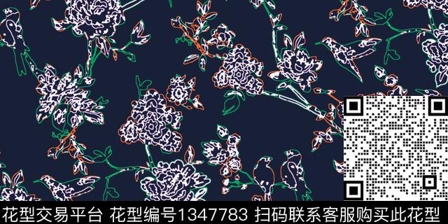 WL-20200728-7.jpg - 1347783 - 绿植树叶 抽象花卉 男装 - 传统印花花型 － 女装花型设计 － 瓦栏