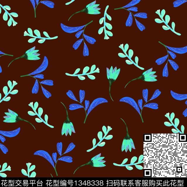 hhh.jpg - 1348338 - 绿植树叶 水彩 定位花 - 数码印花花型 － 女装花型设计 － 瓦栏