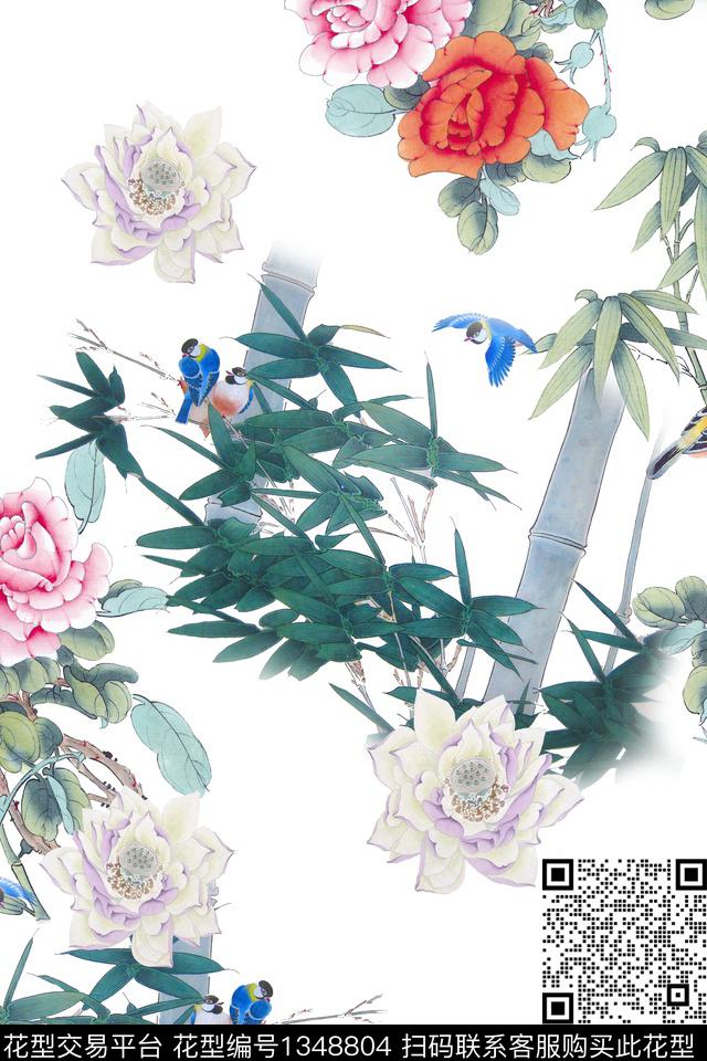 dear-20216.jpg - 1348804 - 香云纱 旗袍 中国 - 数码印花花型 － 女装花型设计 － 瓦栏