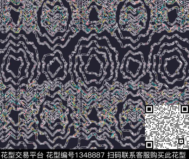 绿植树叶抽象花卉男装传统印花花型下载（图片编号: 1348887） - 瓦栏（Walan）