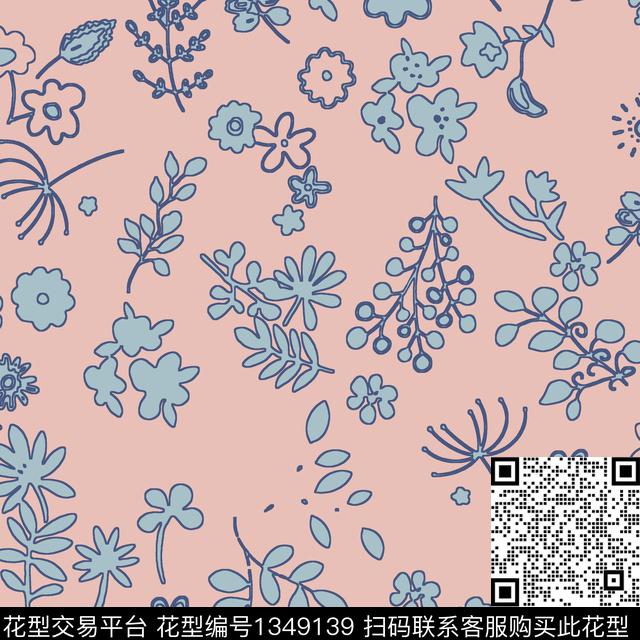 WL-20200804-3.jpg - 1349139 - 绿植树叶 抽象花卉 男装 - 传统印花花型 － 女装花型设计 － 瓦栏