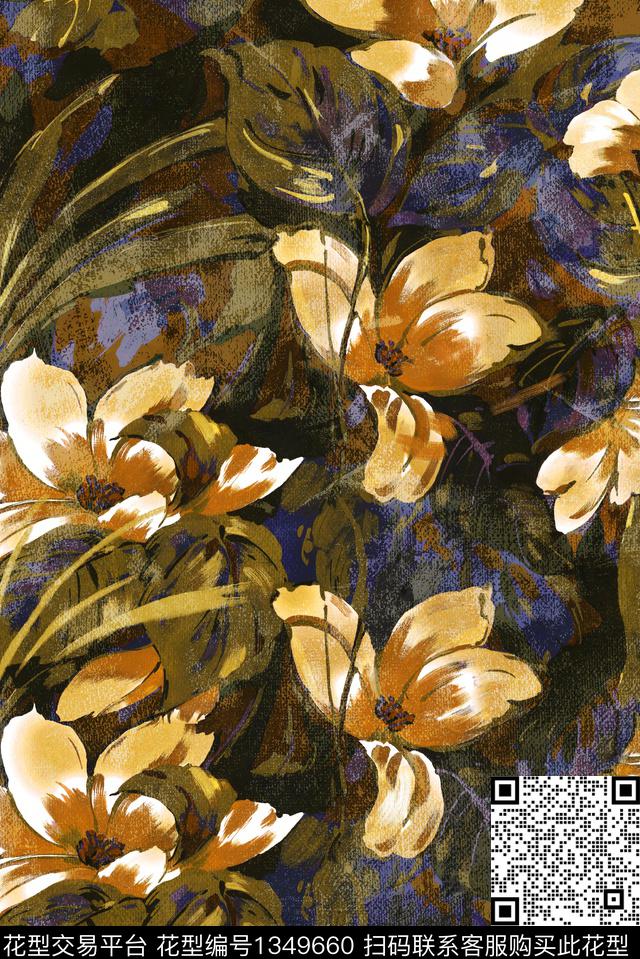546.jpg - 1349660 - 油画花型 花卉 大牌风 - 数码印花花型 － 女装花型设计 － 瓦栏