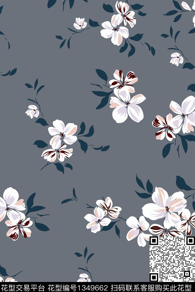 花卉大牌风手绘传统印花花型下载（图片编号: 1349662） - 瓦栏（Walan）