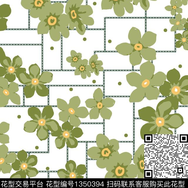 格子休闲几何波点传统印花花型下载（图片编号: 1350394） - 瓦栏（Walan）