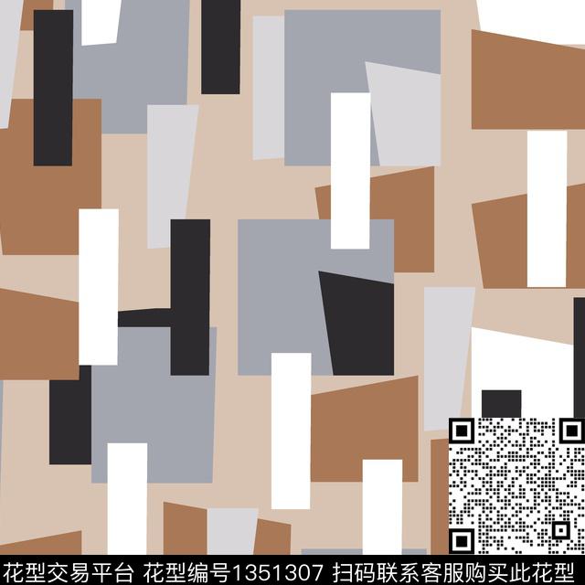 黑白条纹休闲正方形传统印花花型下载（图片编号: 1351307） - 瓦栏（Walan）