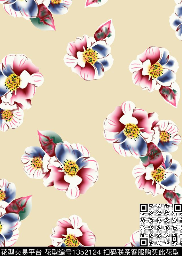 a14.jpg - 1352124 - 简约 趋势花型 花卉 - 数码印花花型 － 女装花型设计 － 瓦栏