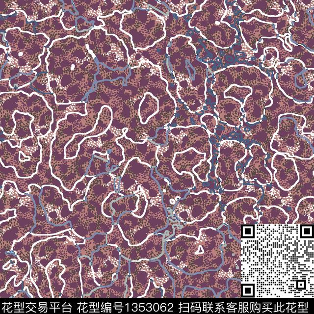 几何花卉抽象花卉花卉传统印花花型下载（图片编号: 1353062） - 瓦栏（Walan）