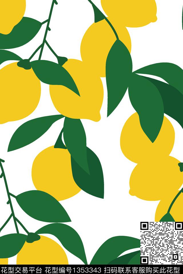 l9.jpg - 1353343 - 水果 柠檬 童装 - 传统印花花型 － 女装花型设计 － 瓦栏