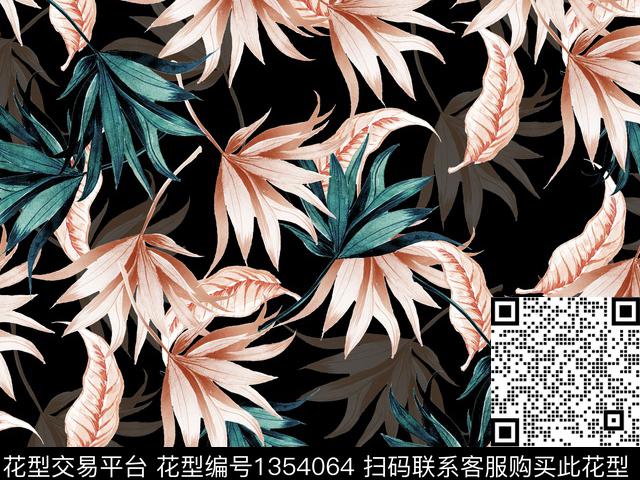 趋势花型花卉大牌风数码印花花型下载（图片编号: 1354064） - 瓦栏（Walan）