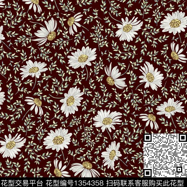 JXSJ082020.jpg - 1354358 - 满版散花 小雏菊 小碎花 - 传统印花花型 － 女装花型设计 － 瓦栏