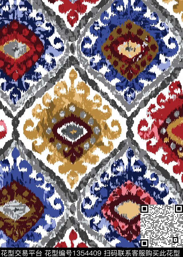 kilim-10-恢复的.jpg - 1354409 - 几何 民族风 大牌风 - 传统印花花型 － 沙发布花型设计 － 瓦栏