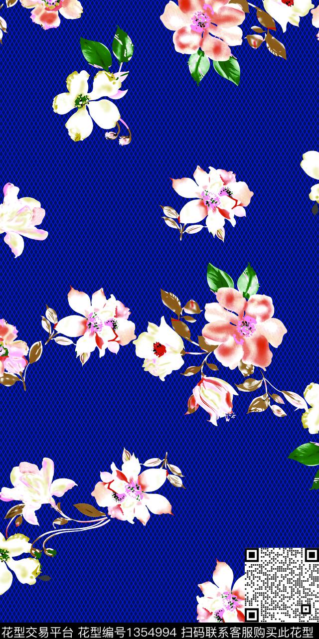 233.jpg - 1354994 - 几何菱形 旗袍 裙子花型 - 传统印花花型 － 女装花型设计 － 瓦栏