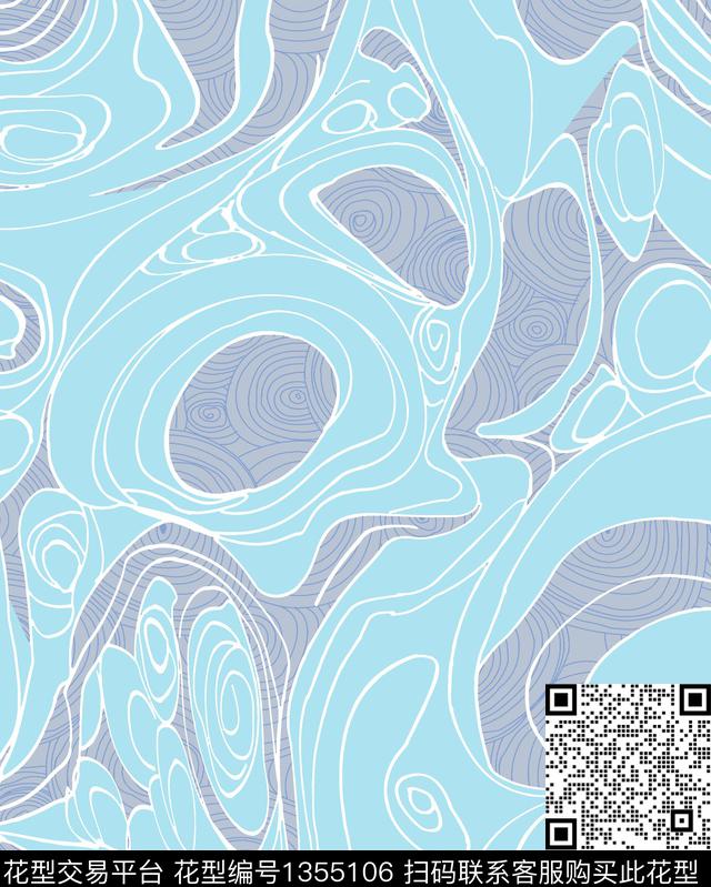 几何花卉抽象花卉花卉传统印花花型下载（图片编号: 1355106） - 瓦栏（Walan）