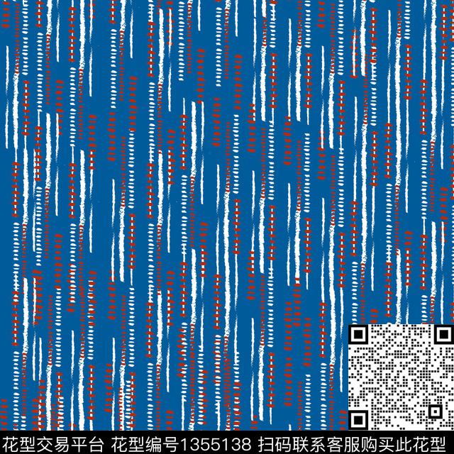 几何笔触波点传统印花花型下载（图片编号: 1355138） - 瓦栏（Walan）