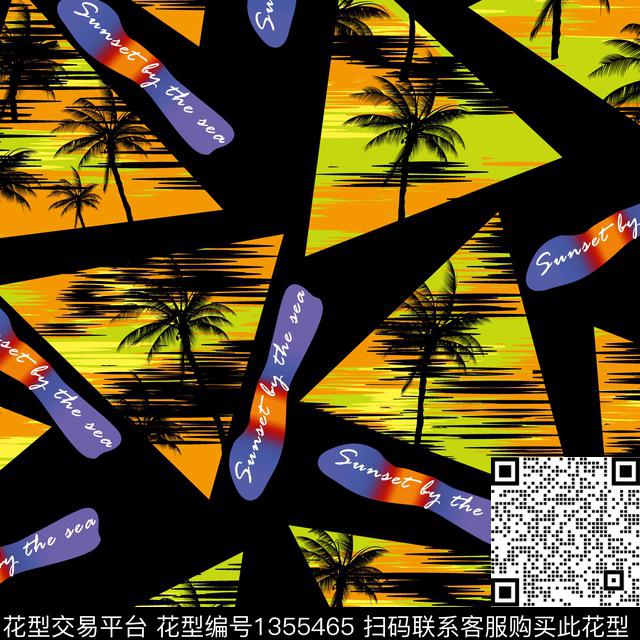 海边椰树泳装.jpg - 1355465 - 椰子树 泳装花型 棕榈树 - 数码印花花型 － 泳装花型设计 － 瓦栏