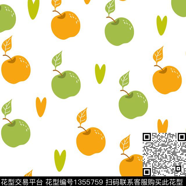 水果爱心植物传统印花花型下载（图片编号: 1355759） - 瓦栏（Walan）