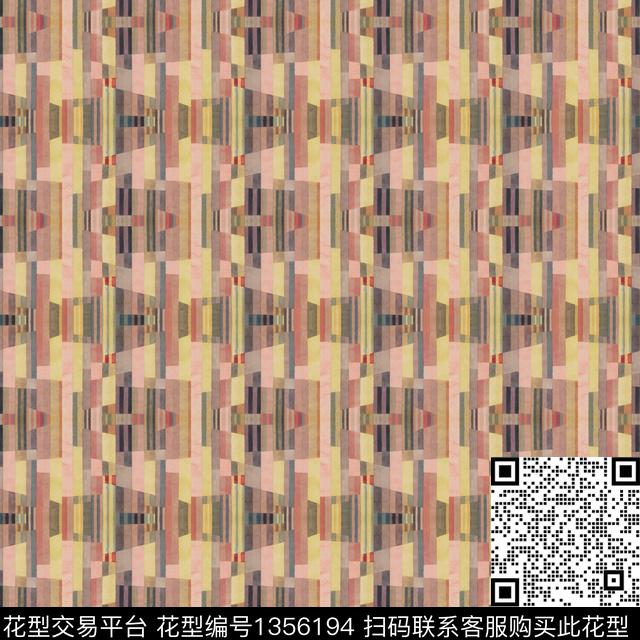 33.jpg - 1356194 - 时尚 几何 大牌风 - 数码印花花型 － 方巾花型设计 － 瓦栏