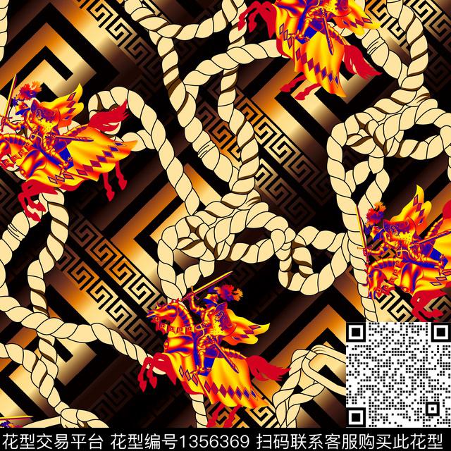 潮牌大牌风金色数码印花花型下载（图片编号: 1356369） - 瓦栏（Walan）