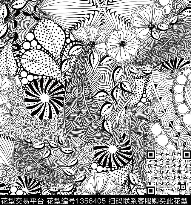 200828-03.jpg - 1356405 - 数码花型 民族风 大牌风 - 传统印花花型 － 女装花型设计 － 瓦栏