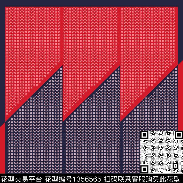 16.jpg - 1356565 - 几何 大牌风 抽象 - 数码印花花型 － 方巾花型设计 － 瓦栏