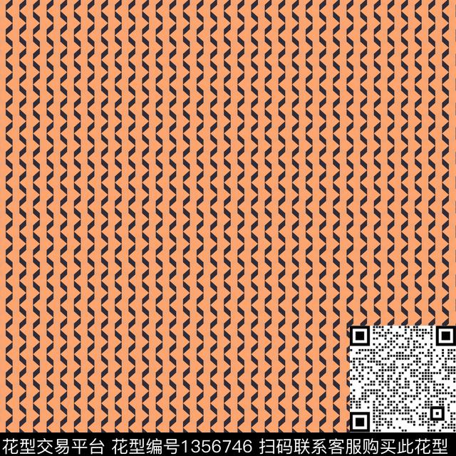 24.jpg - 1356746 - 几何 时尚 撞色 - 传统印花花型 － 方巾花型设计 － 瓦栏