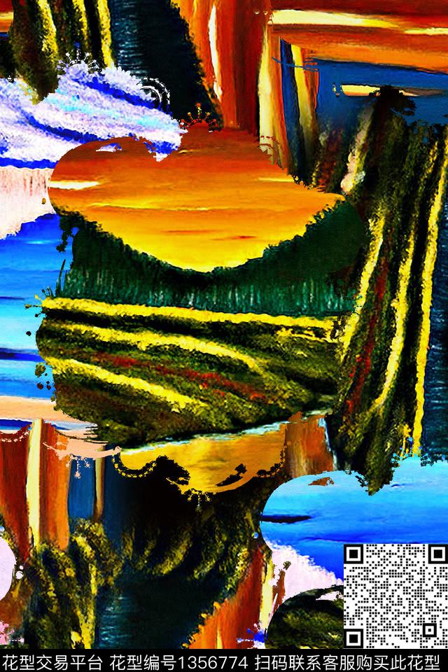 CM74.jpg - 1356774 - 艺术风景 油画风景 风景男装 - 数码印花花型 － 男装花型设计 － 瓦栏