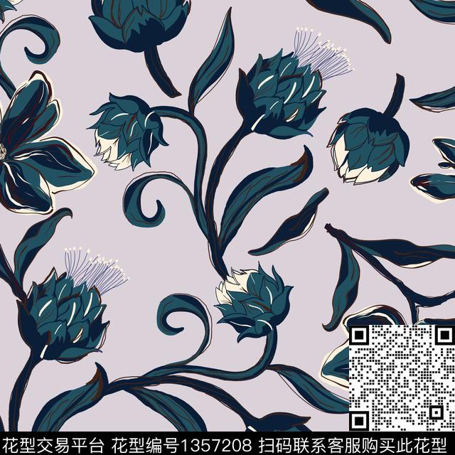 9.2guo.jpg - 1357208 - 花卉 大牌风 植物 - 传统印花花型 － 男装花型设计 － 瓦栏