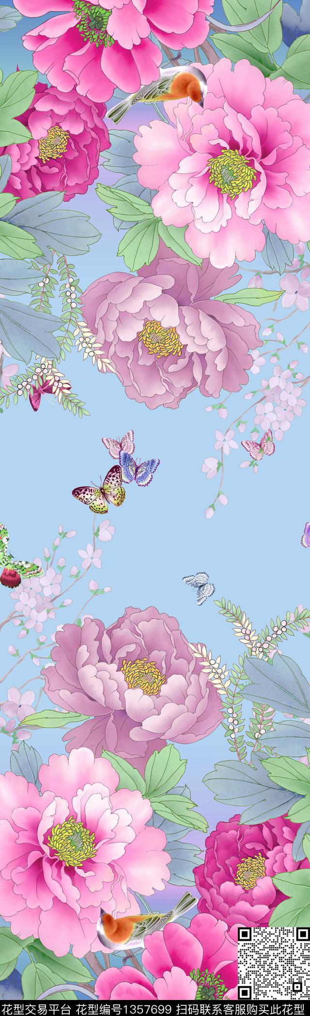 树林数码花型风景景观数码印花花型下载（图片编号: 1357699） - 瓦栏（Walan）