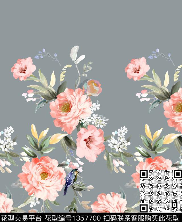 树林数码花型风景景观数码印花花型下载（图片编号: 1357700） - 瓦栏（Walan）