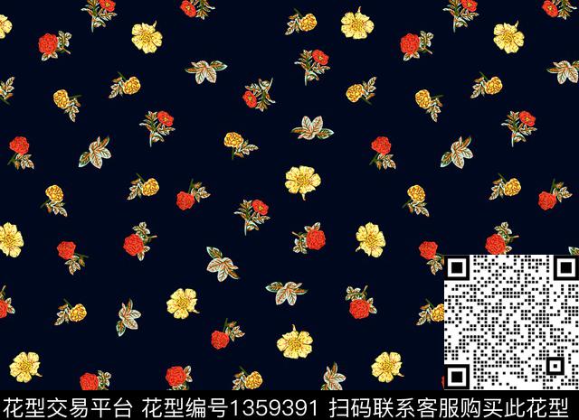 a30.jpg - 1359391 - 简约 时尚 花卉 - 传统印花花型 － 女装花型设计 － 瓦栏