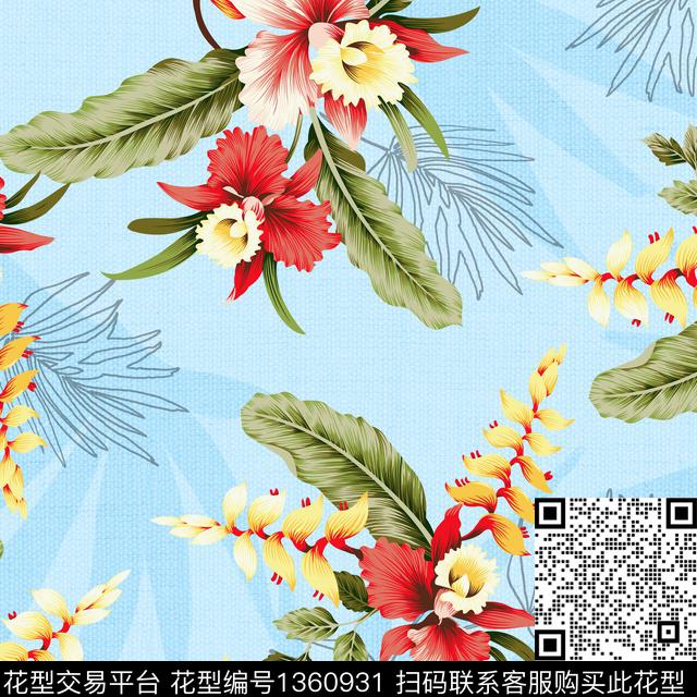 ok.jpg - 1360931 - 绿植树叶 大牌风 热带花型 - 传统印花花型 － 女装花型设计 － 瓦栏