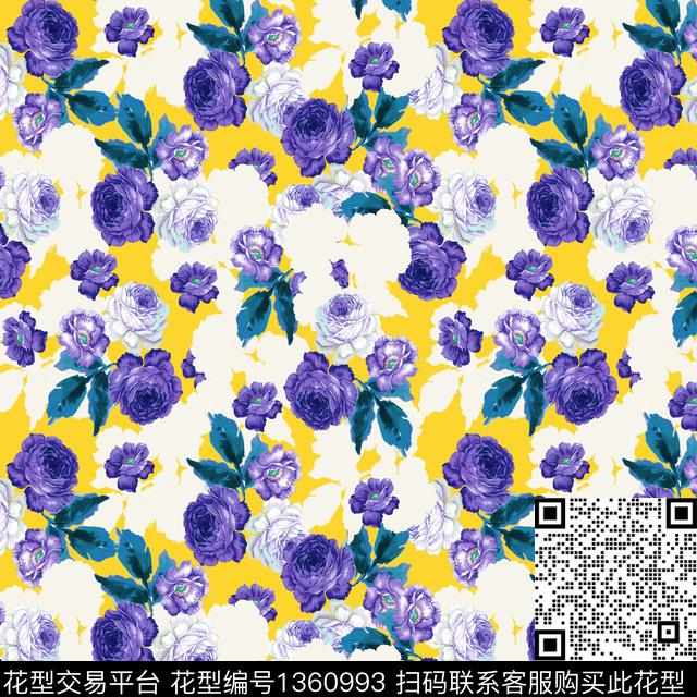 2020-9-53.jpg - 1360993 - 数码花型 花卉 大牌风 - 数码印花花型 － 女装花型设计 － 瓦栏
