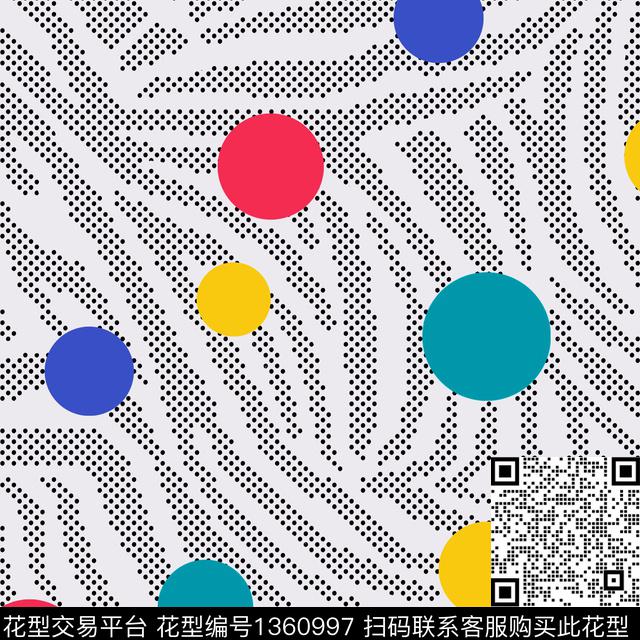 斑马纹几何圆形传统印花花型下载（图片编号: 1360997） - 瓦栏（Walan）